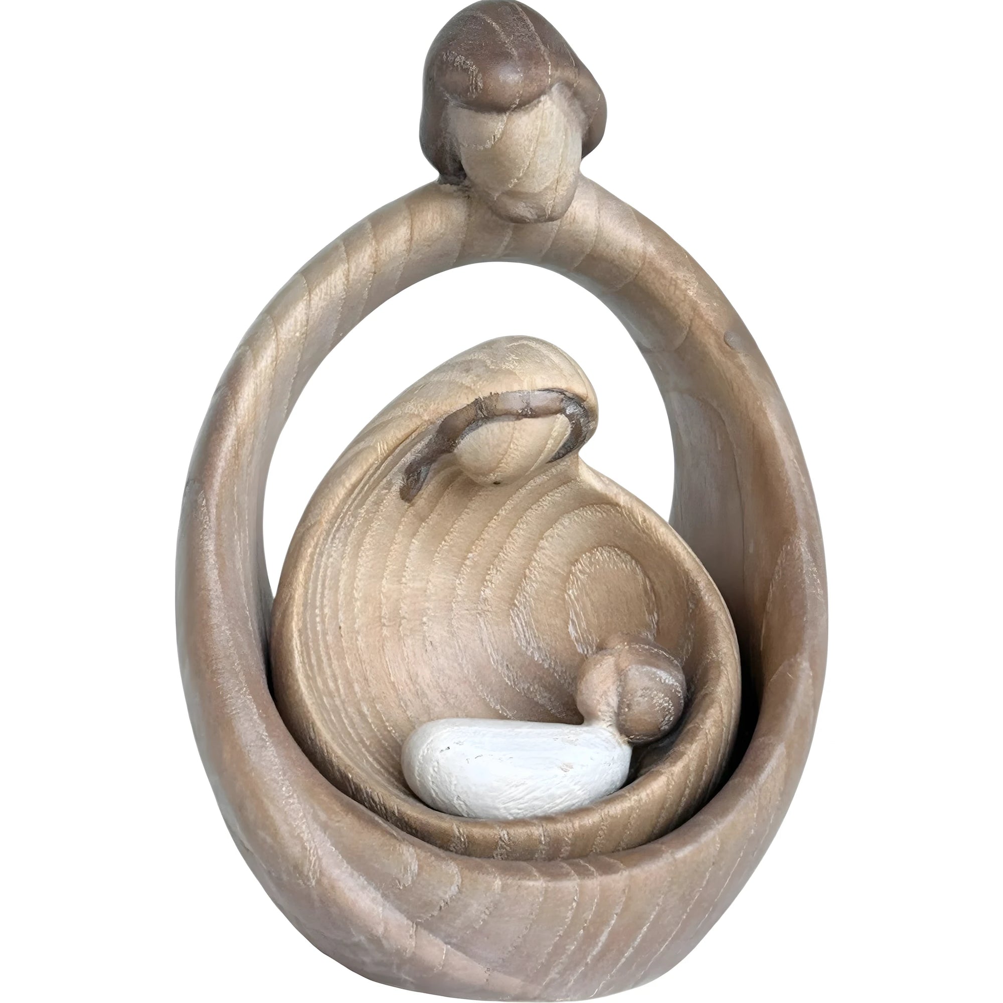 Sacred Family Modern Minimalist Nativity Scene - Val Gardena Wood Sculpture