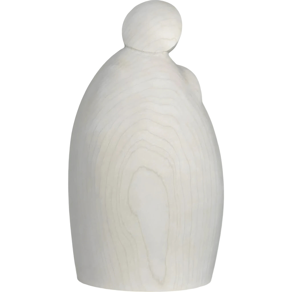 Sainte Famille Stylisée en Bois d'Érable Naturel | Sculpture Artisanale Val Gardena