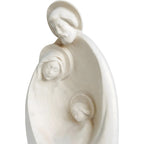 Sainte Famille Stylisée en Bois d'Érable Naturel | Sculpture Artisanale Val Gardena