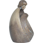Stilisierte Heilige Familie aus Ahornholz – Moderne Krippenskulptur