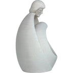 Stilisierte Heilige Familie aus Ahornholz – Moderne Krippenskulptur