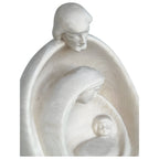 Stilisierte Heilige Familie aus Ahornholz – Moderne Krippenskulptur