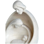 Stilisierte Heilige Familie aus Ahornholz – Moderne Krippenskulptur