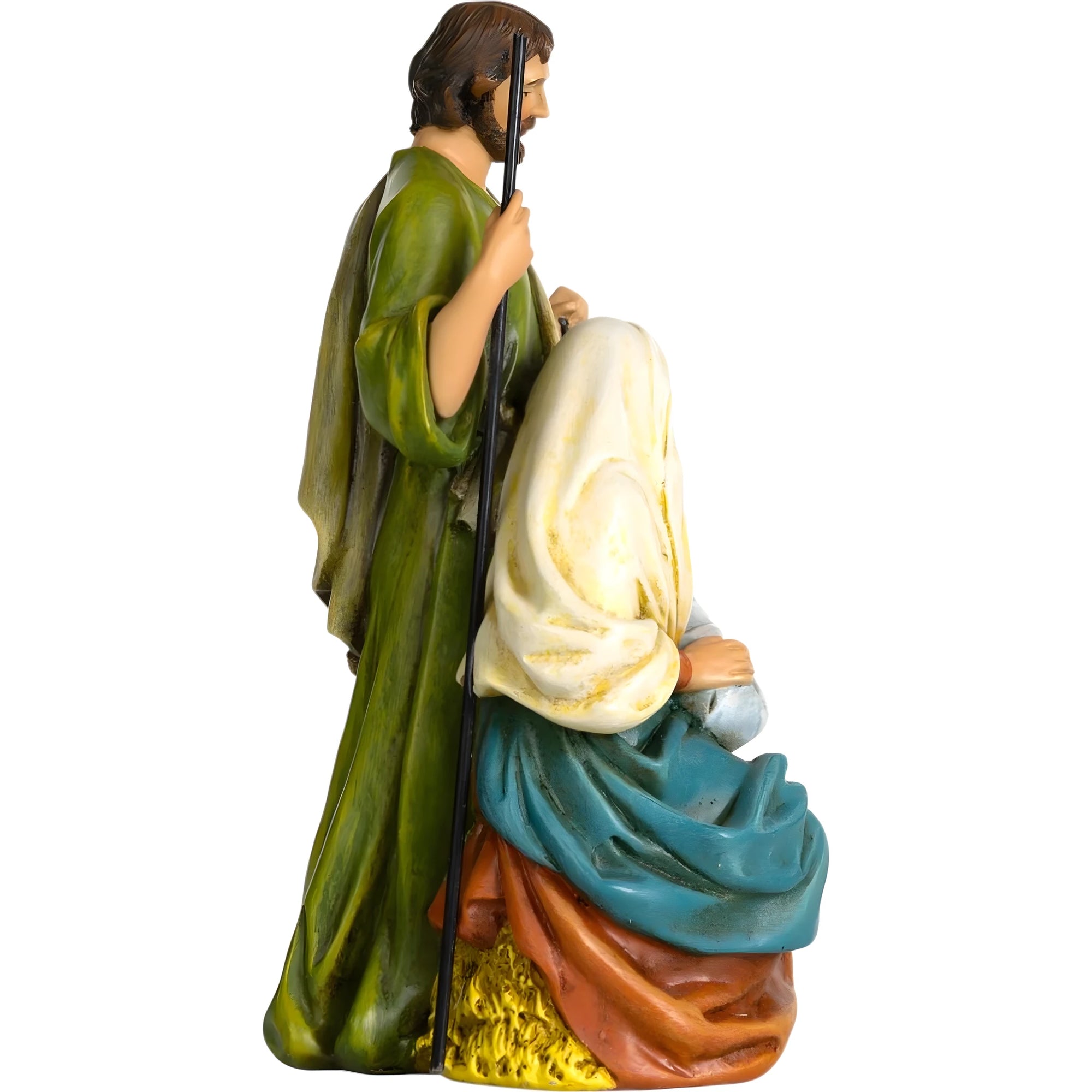 Sagrada Família em Pasta de Madeira com Lanterna, Artesanato Val Gardena