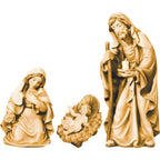 Sainte Famille pour Crèche en Bois du Val Gardena | Marie, Joseph et l'Enfant Jésus