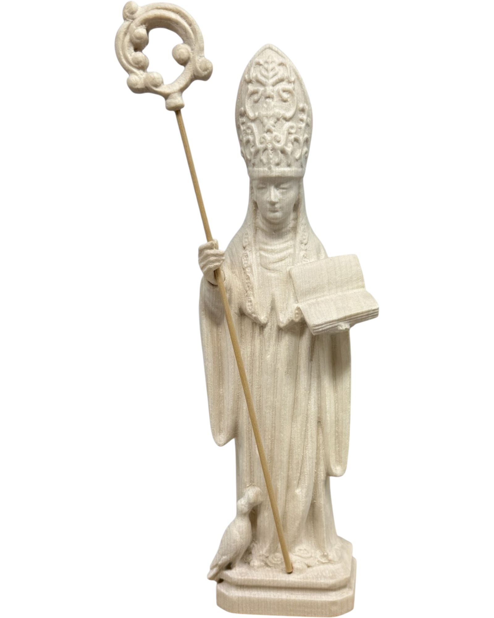 Saint Benedict of Norcia: Hand-Carved Wooden Statue from Val Gardena