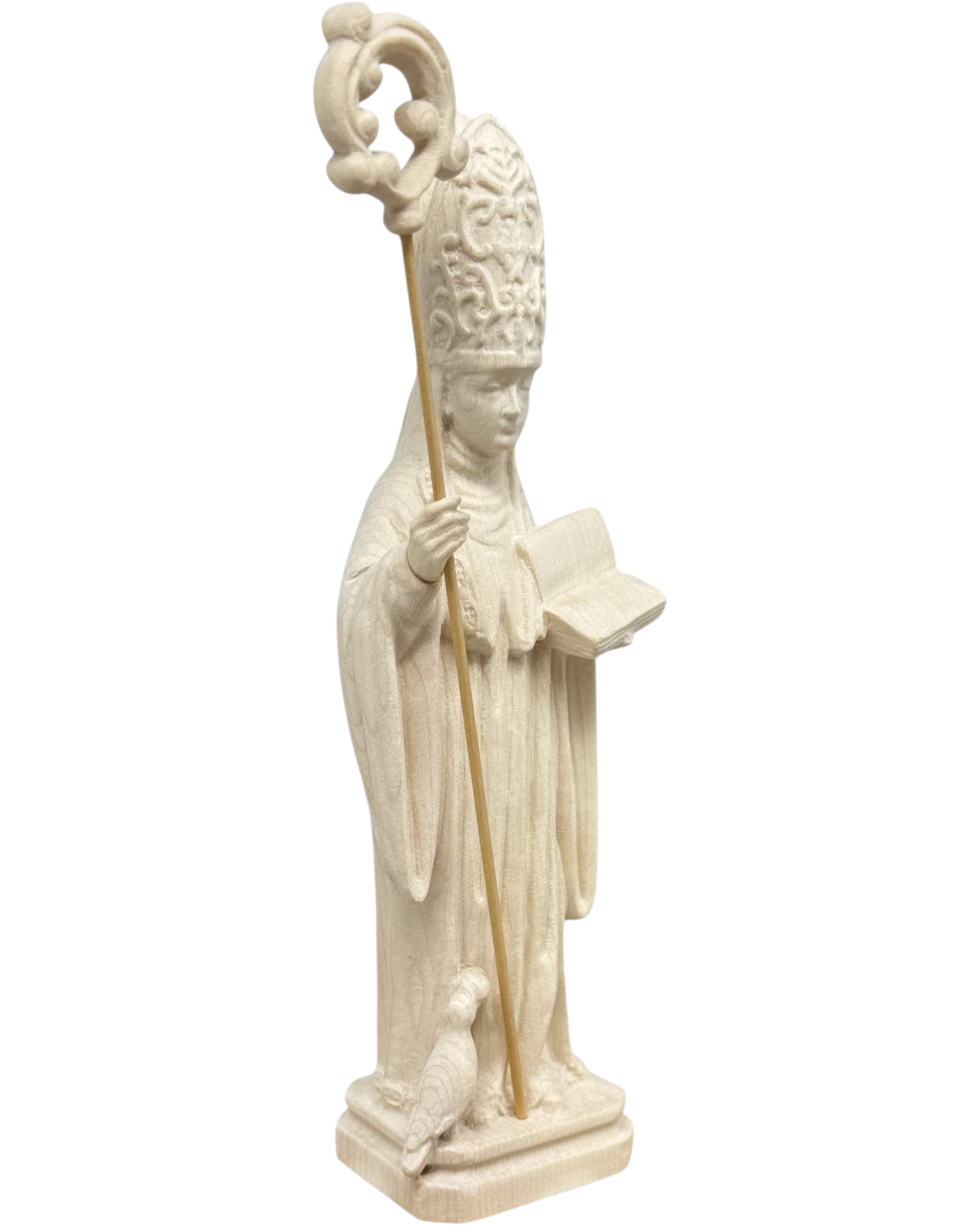 Saint Benedict of Norcia: Hand-Carved Wooden Statue from Val Gardena