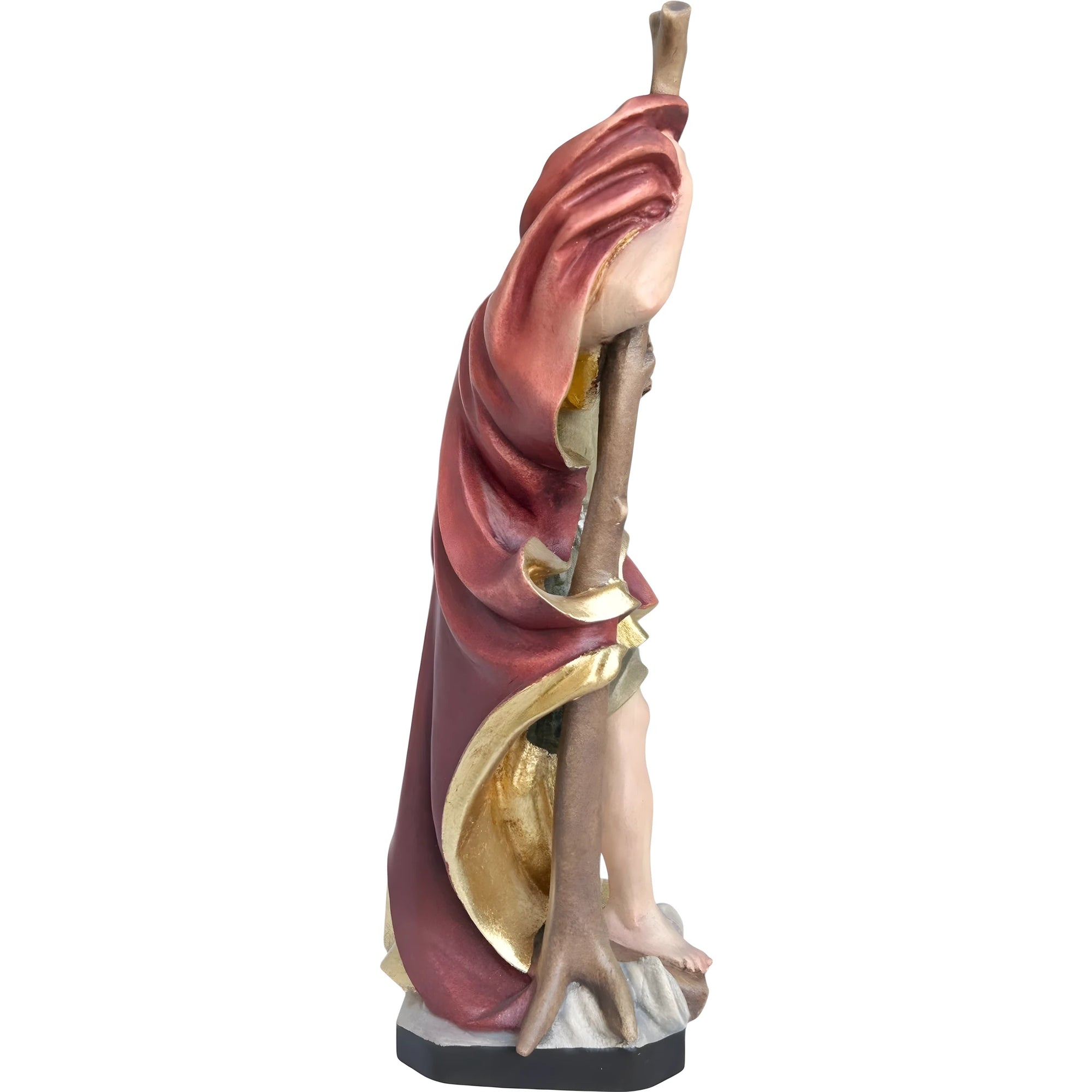 San Cristoforo con Gesù Bambino statua legno acero colorata a olio Val Gardena - Dolfi