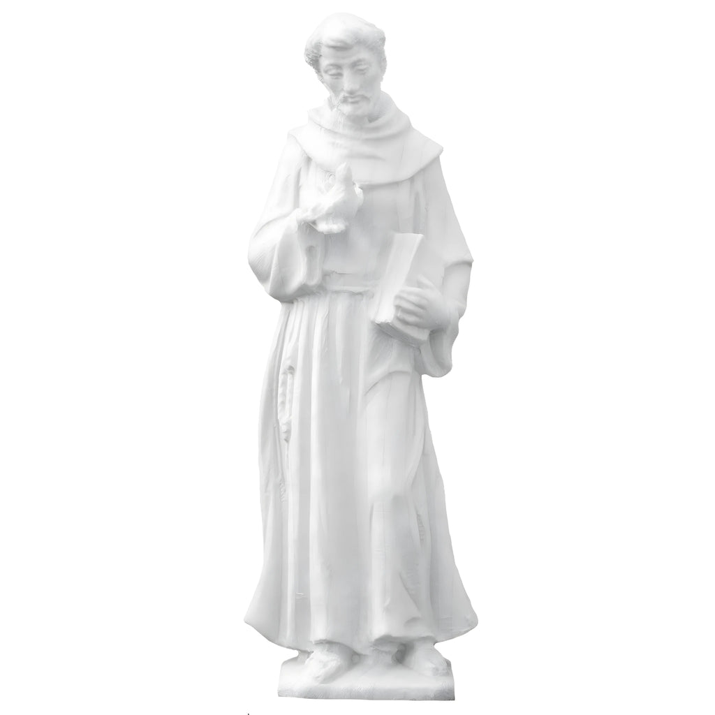 San Francesco con Colomba, Scultura in Fibra di Vetro Val Gardena