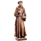 San Francesco con Colomba, Scultura in Fibra di Vetro Val Gardena
