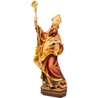 Saint Germanus of Paris: Hand-Carved Wood Statue from Val Gardena