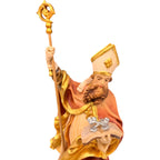Saint Germanus of Paris: Hand-Carved Wood Statue from Val Gardena