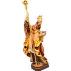 Saint Germanus of Paris: Hand-Carved Wood Statue from Val Gardena