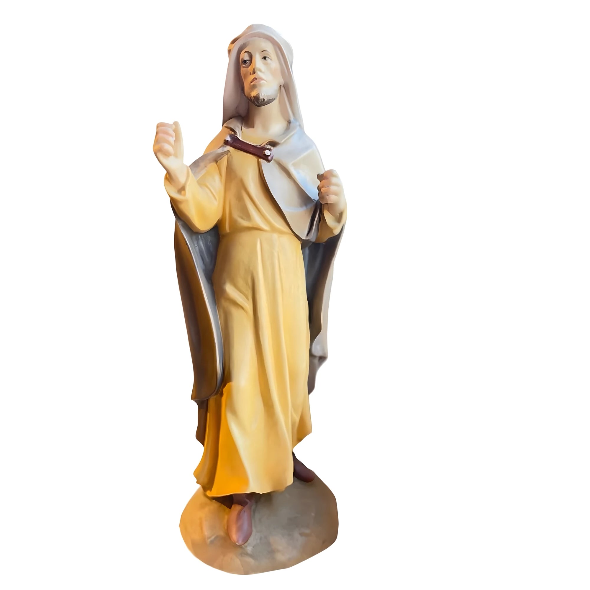 Saint Joseph Carpenter for Nativity Scene, Val Gardena Maple Wood Sculpture