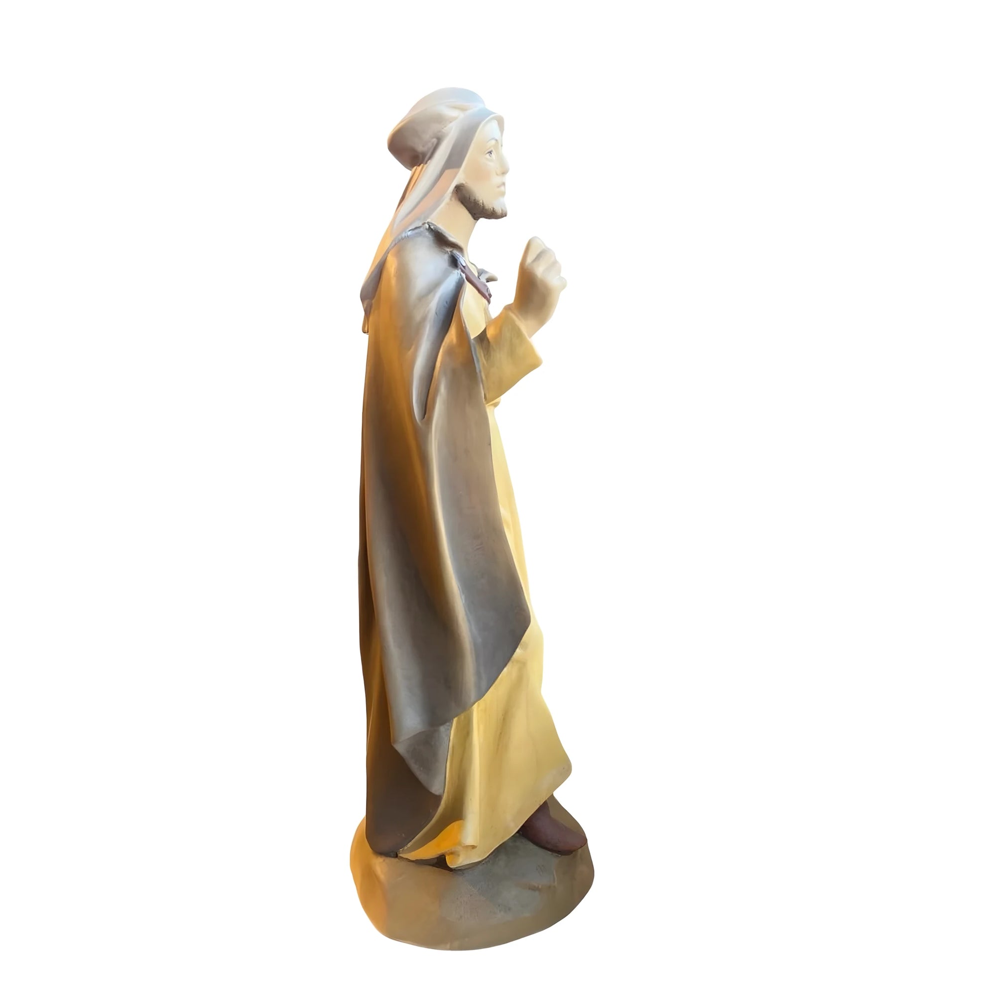 Saint Joseph Carpenter for Nativity Scene, Val Gardena Maple Wood Sculpture