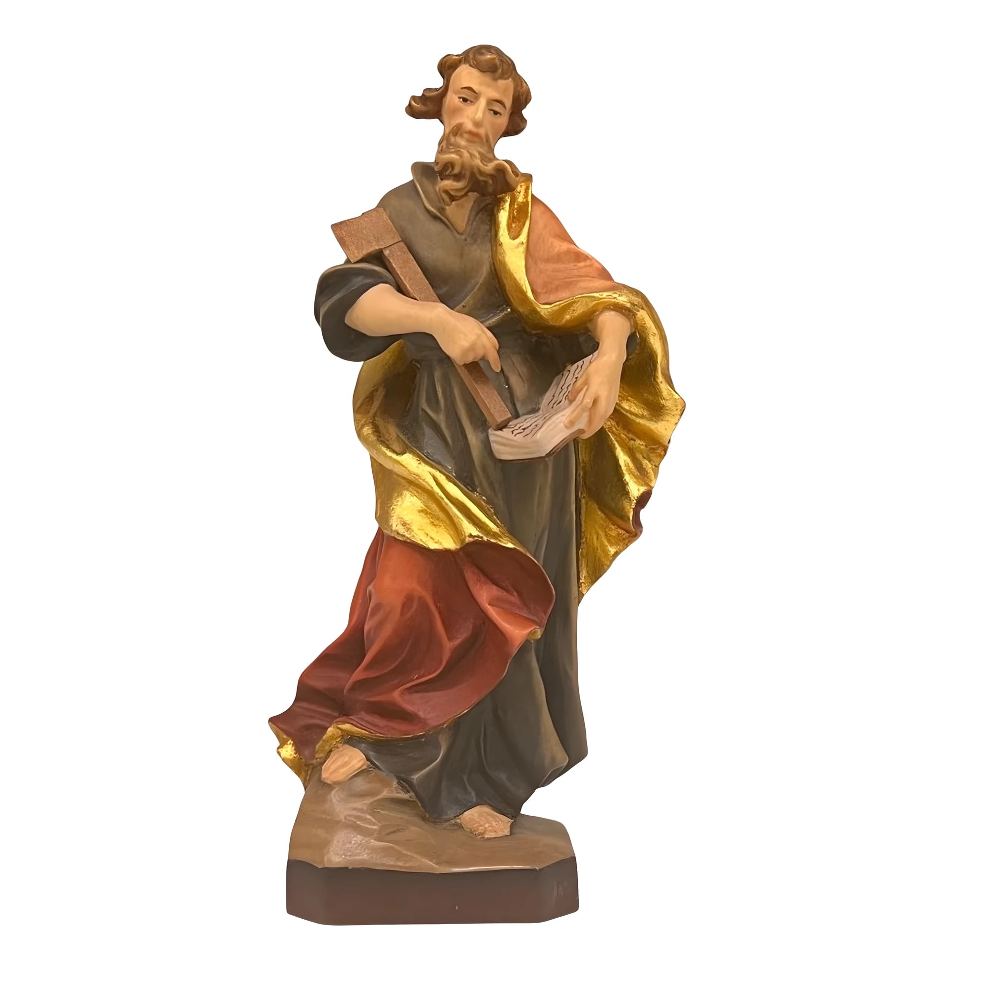 Święty Maciej Apostoł – Ręcznie rzeźbiona figura z drewna z Val Gardena