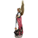 Święty Michał Archanioł z Mieczem i Diabłem – Sakralna Rzeźba Drewniana z Val Gardena