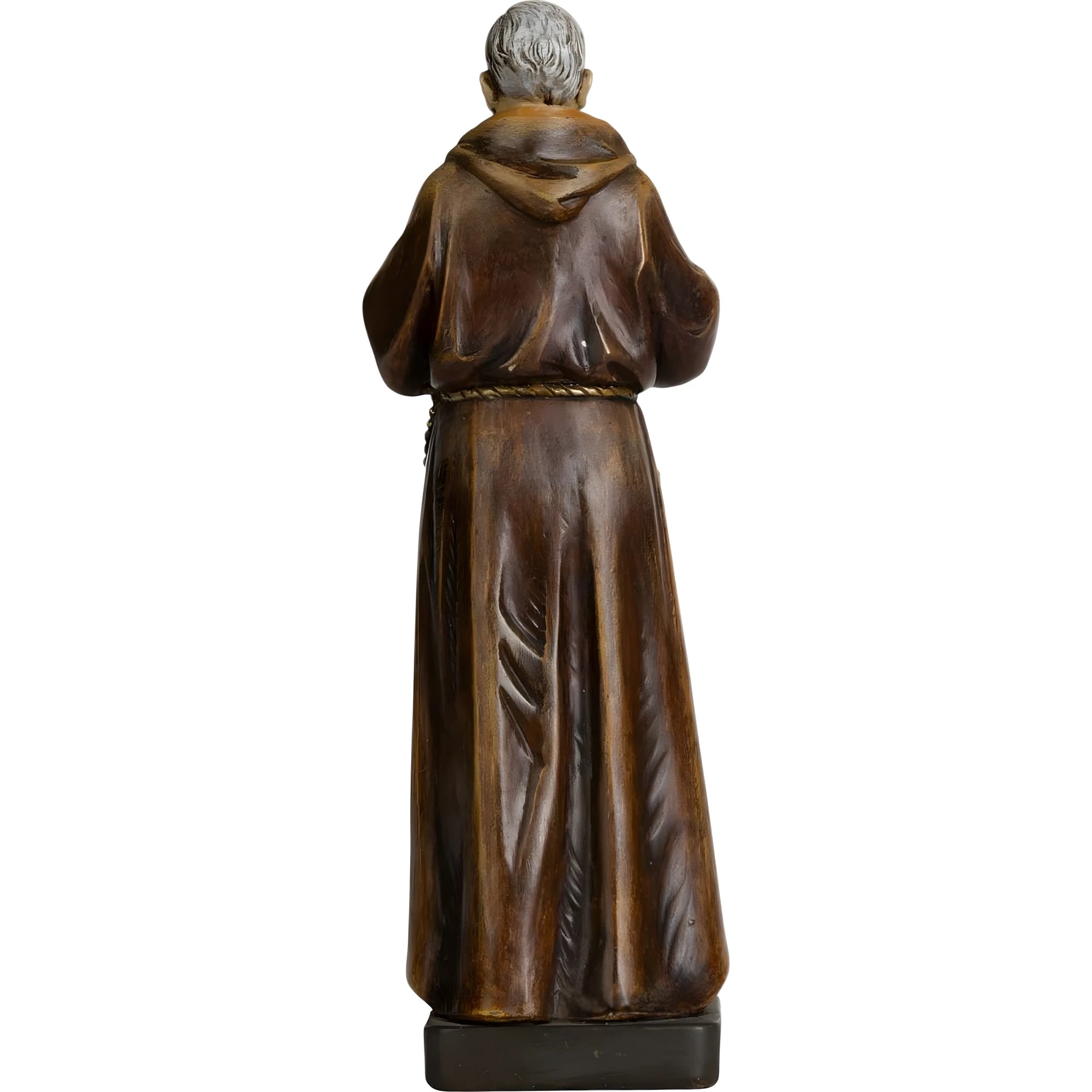 São Padre Pio de Pietrelcina: Escultura Artesanal 20 cm em Massa de Madeira Val Gardena