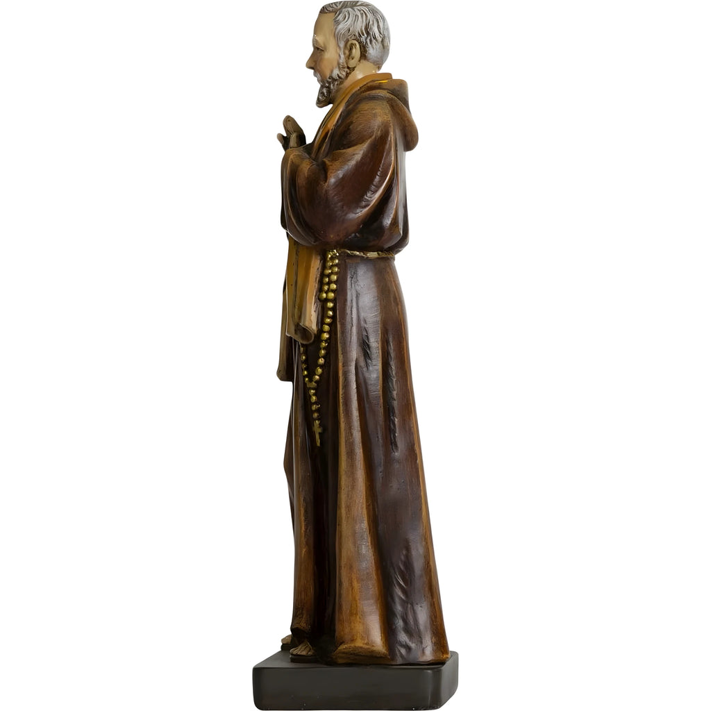 Saint Pio of Pietrelcina: 20 cm Handcrafted Wood Paste Sculpture Val Gardena