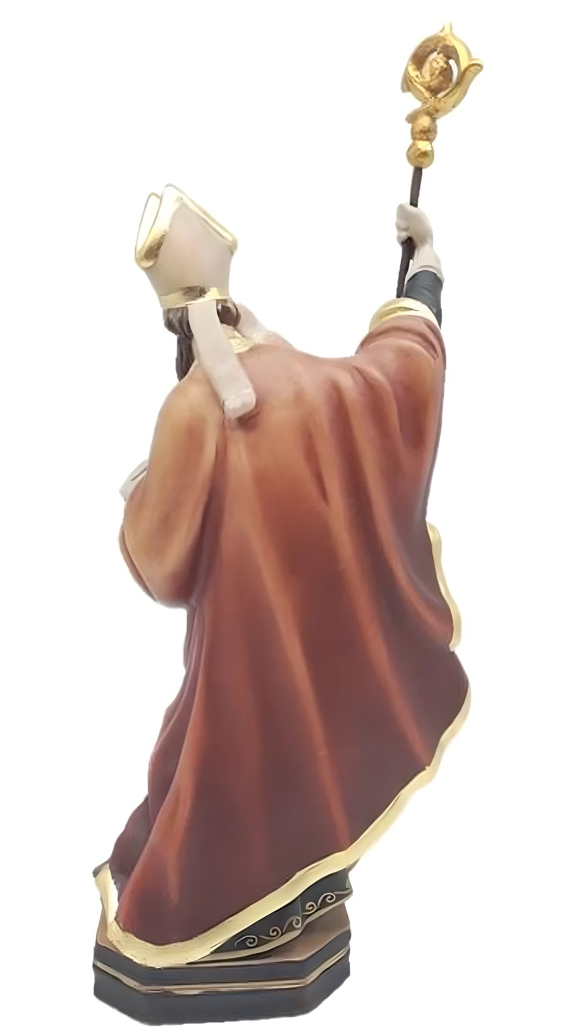 Statua św. Ruperta, biskupa, z beczułką soli i księgą z drewna klonowego i lipowego