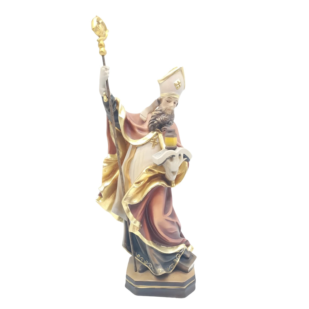 Statua św. Ruperta, biskupa, z beczułką soli i księgą z drewna klonowego i lipowego