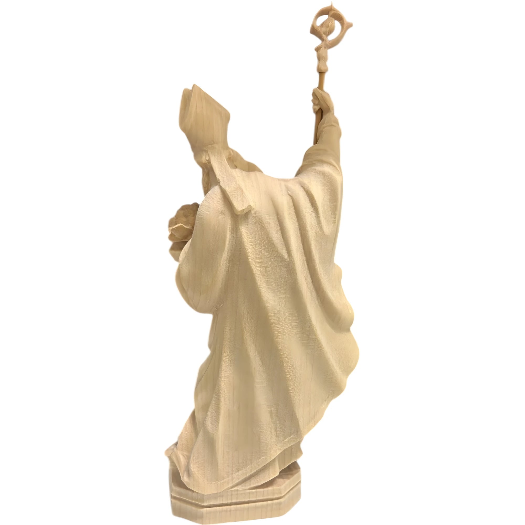 São Urbano Bispo com Uvas em Madeira | Estátua Artesanal Val Gardena