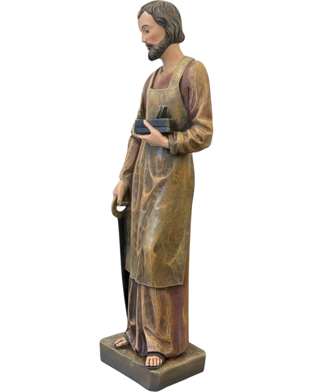 San Giuseppe Lavoratore statua fibra di vetro 120 cm dipinta a mano colori ad olio - Dolfi Val Gardena