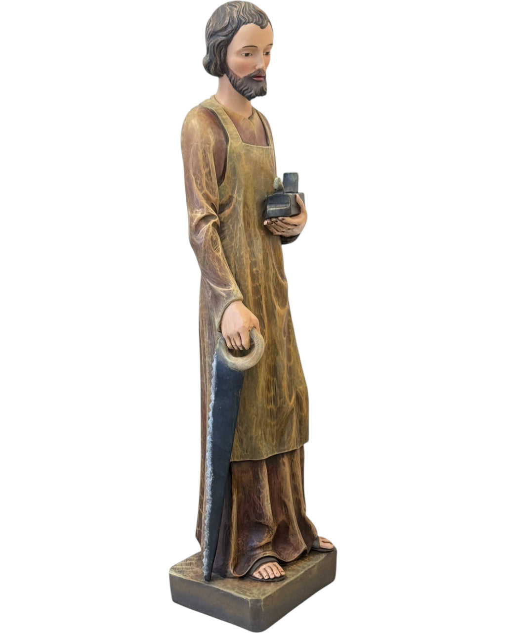 San Giuseppe Lavoratore statua fibra di vetro 120 cm dipinta a mano colori ad olio - Dolfi Val Gardena