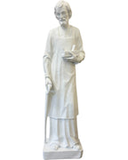 San Giuseppe Lavoratore statua fibra di vetro 120 cm bianca per esterno - Dolfi Val Gardena