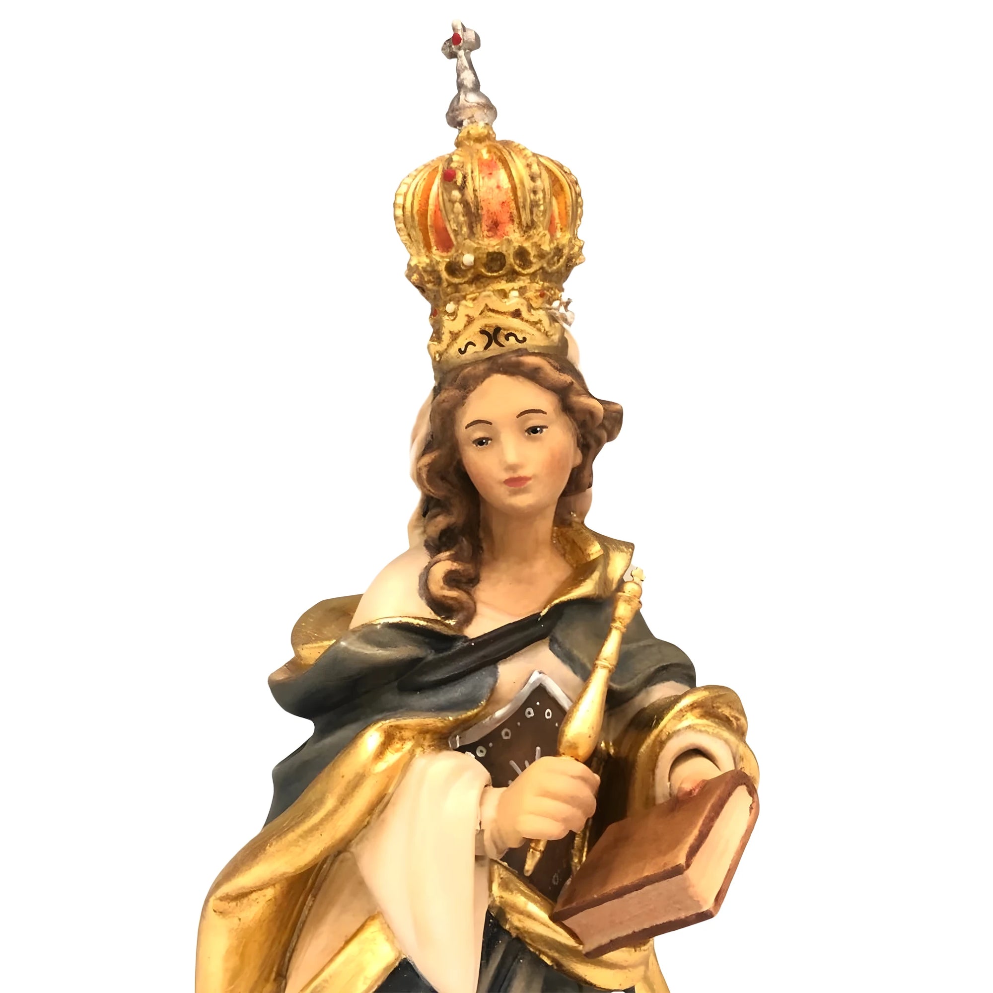 Saint Cunigunde Hand-Painted Wood Statue | Val Gardena Sculpture