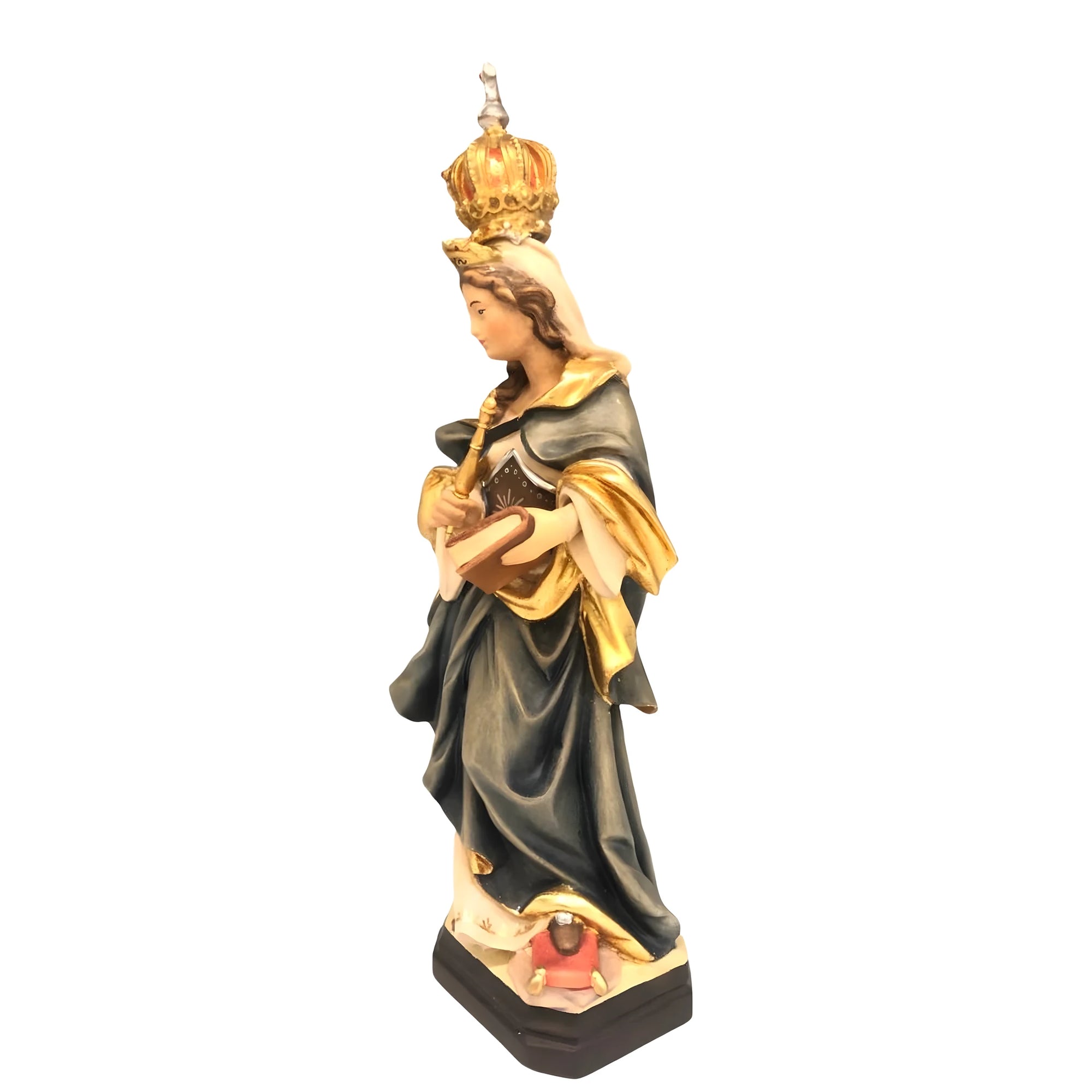 Saint Cunigunde Hand-Painted Wood Statue | Val Gardena Sculpture