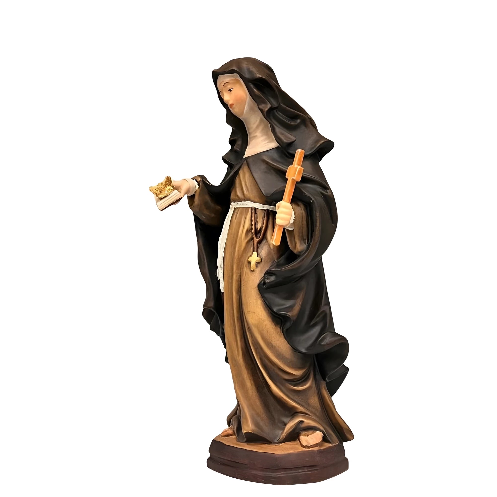 Heilige Johanna Maria de Maillé – Holzschnitzerei aus Gröden