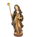 Saint Walburga Hand Carved Oil Painted Wood Statue Val Gardena
