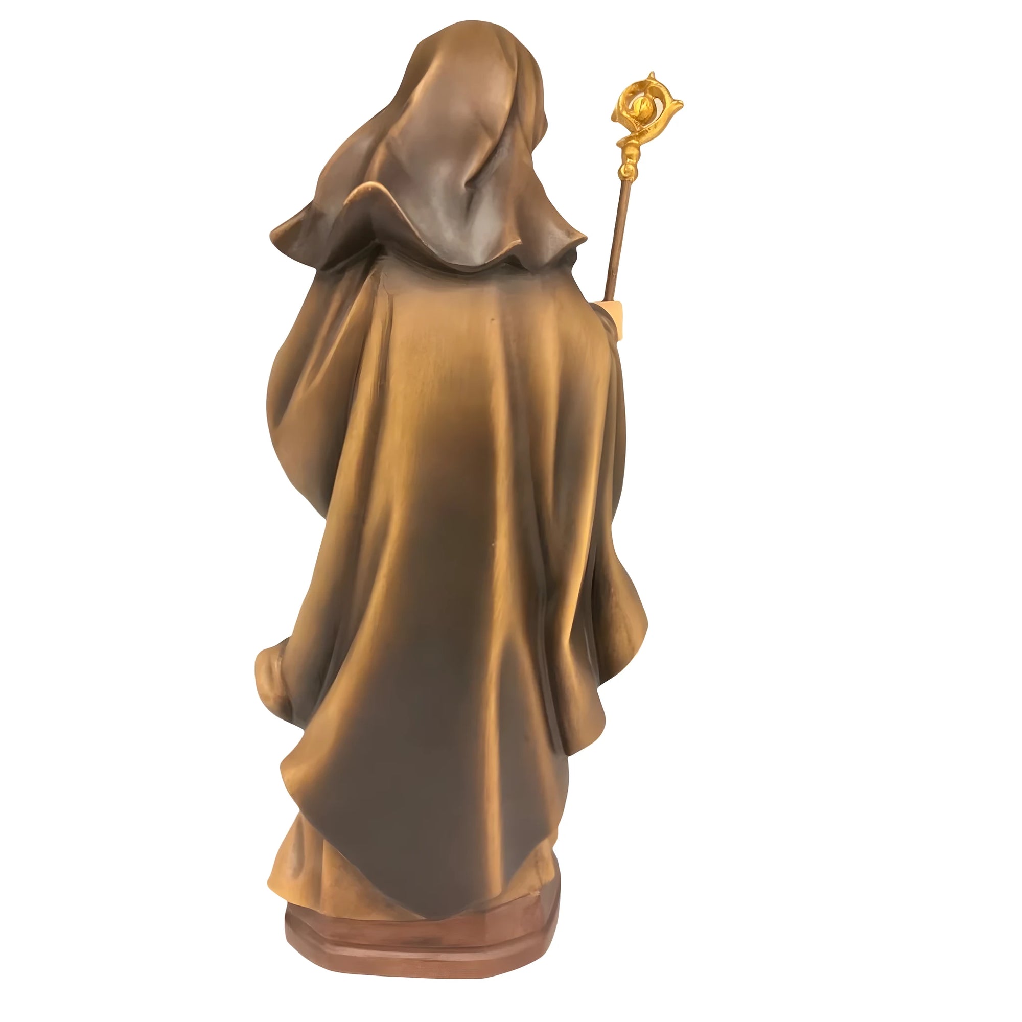 Heilige Walburga Holzstatue, Ölfarben, Kunsthandwerk Grödental