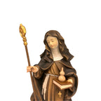 Saint Walburga Hand Carved Oil Painted Wood Statue Val Gardena