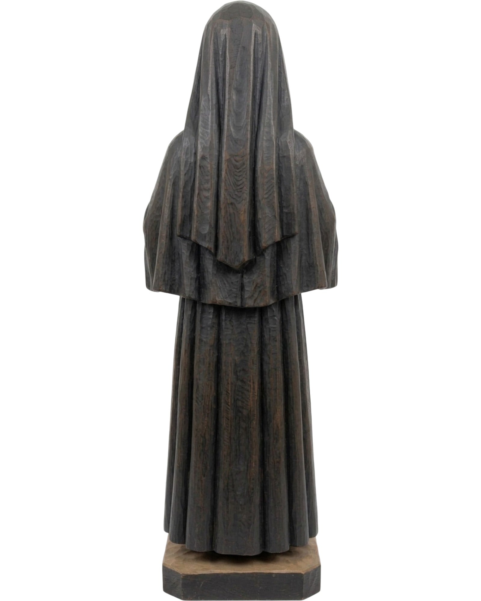 Santa Faustina in legno — statua scolpita a mano con finitura naturale