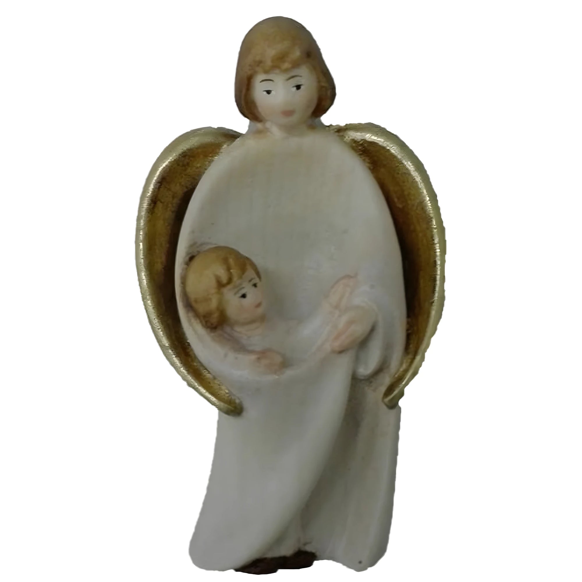 Guardian Angel Sculpture with Child | Sacred Handicrafts Val Gardena