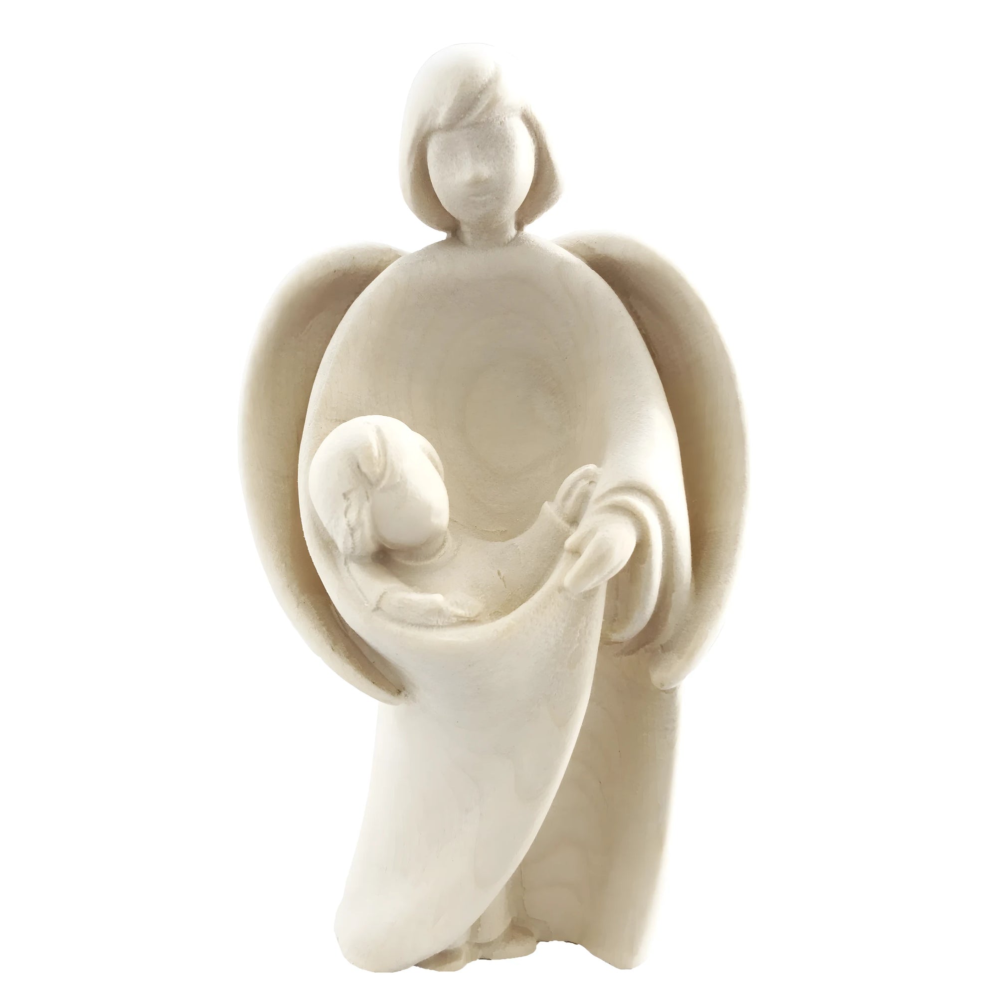 Guardian Angel Sculpture with Child | Sacred Handicrafts Val Gardena