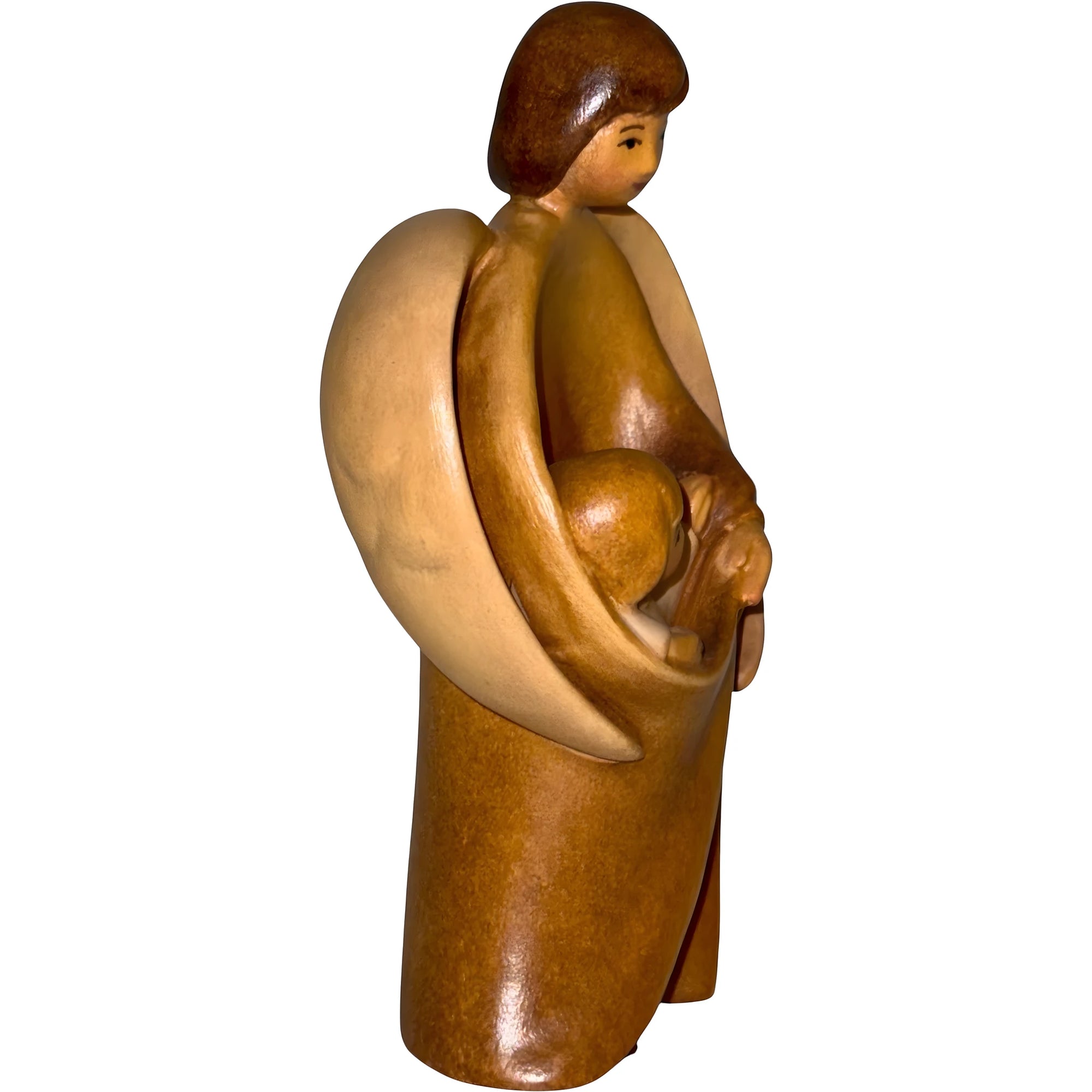 Guardian Angel Sculpture with Child | Sacred Handicrafts Val Gardena