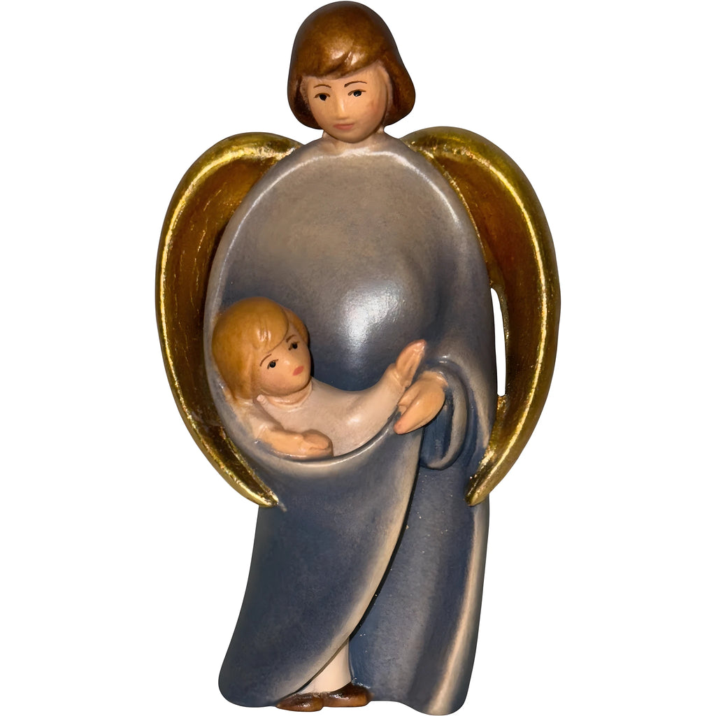 Guardian Angel Sculpture with Child | Sacred Handicrafts Val Gardena