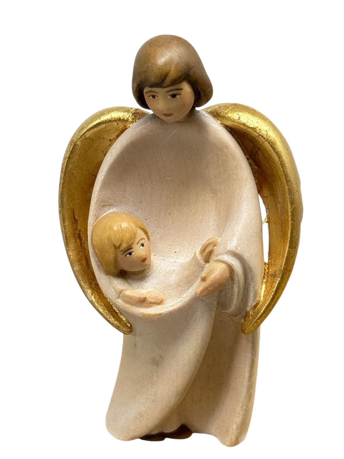 Scultura-Angelo-Custode-con-Bimbo-Artigianato-Sacro-Val-Gardena