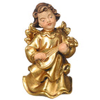 Rzeźba anioła muzyka (Putto) z drewna klonowego, pozłacana
