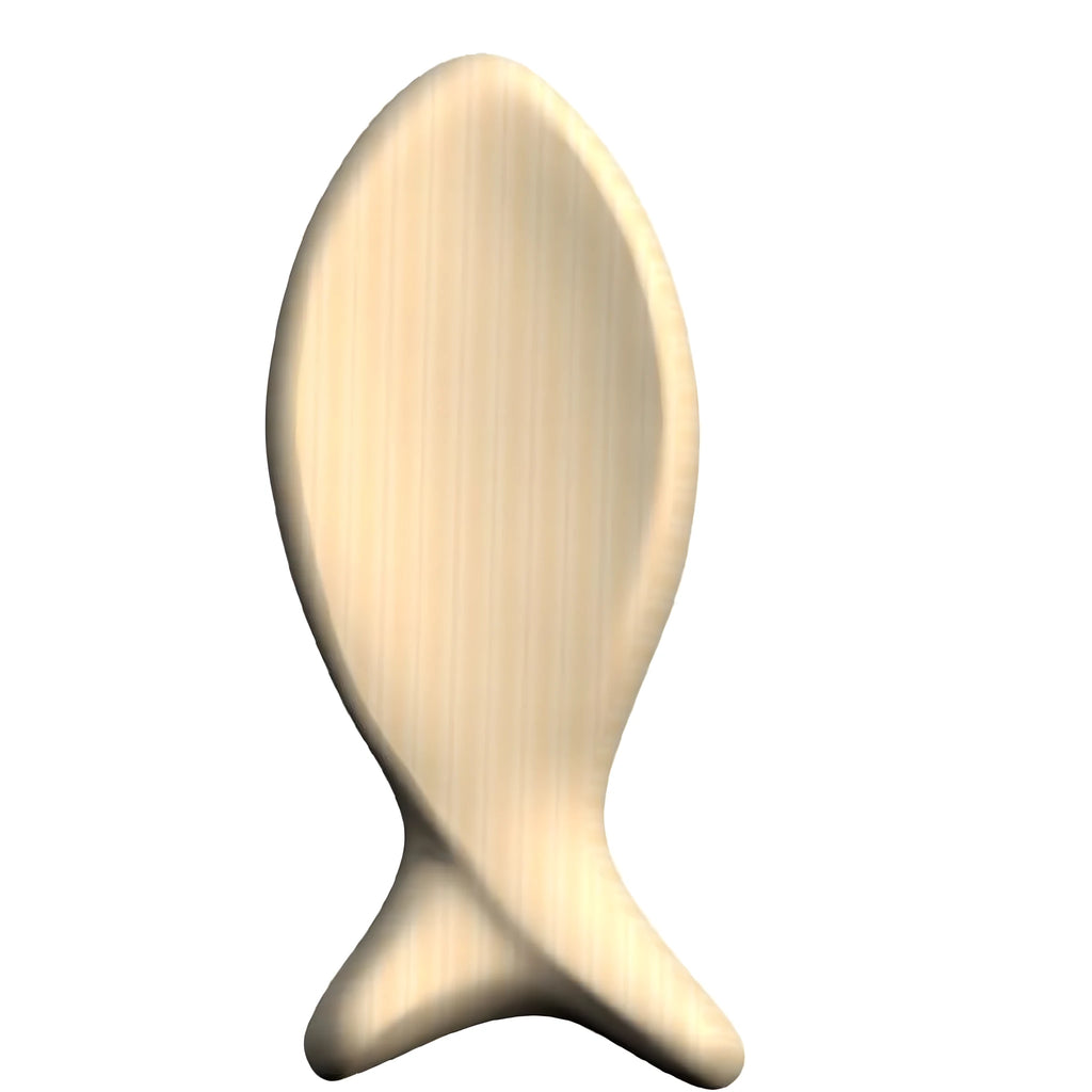 Escultura Artesanal de Pez Ichthys en Madera de Arce