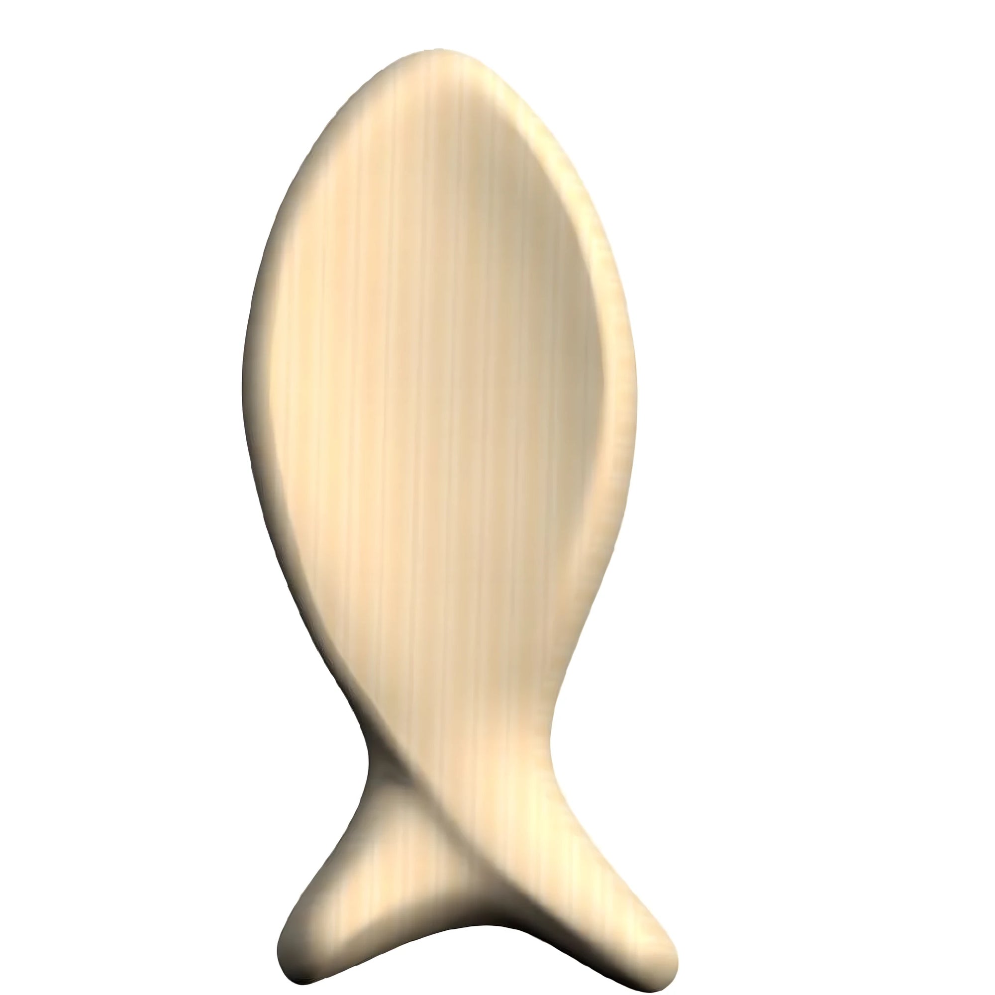 Sculpture Artisanale en Forme de Poisson Ichthys en Bois d'Érable