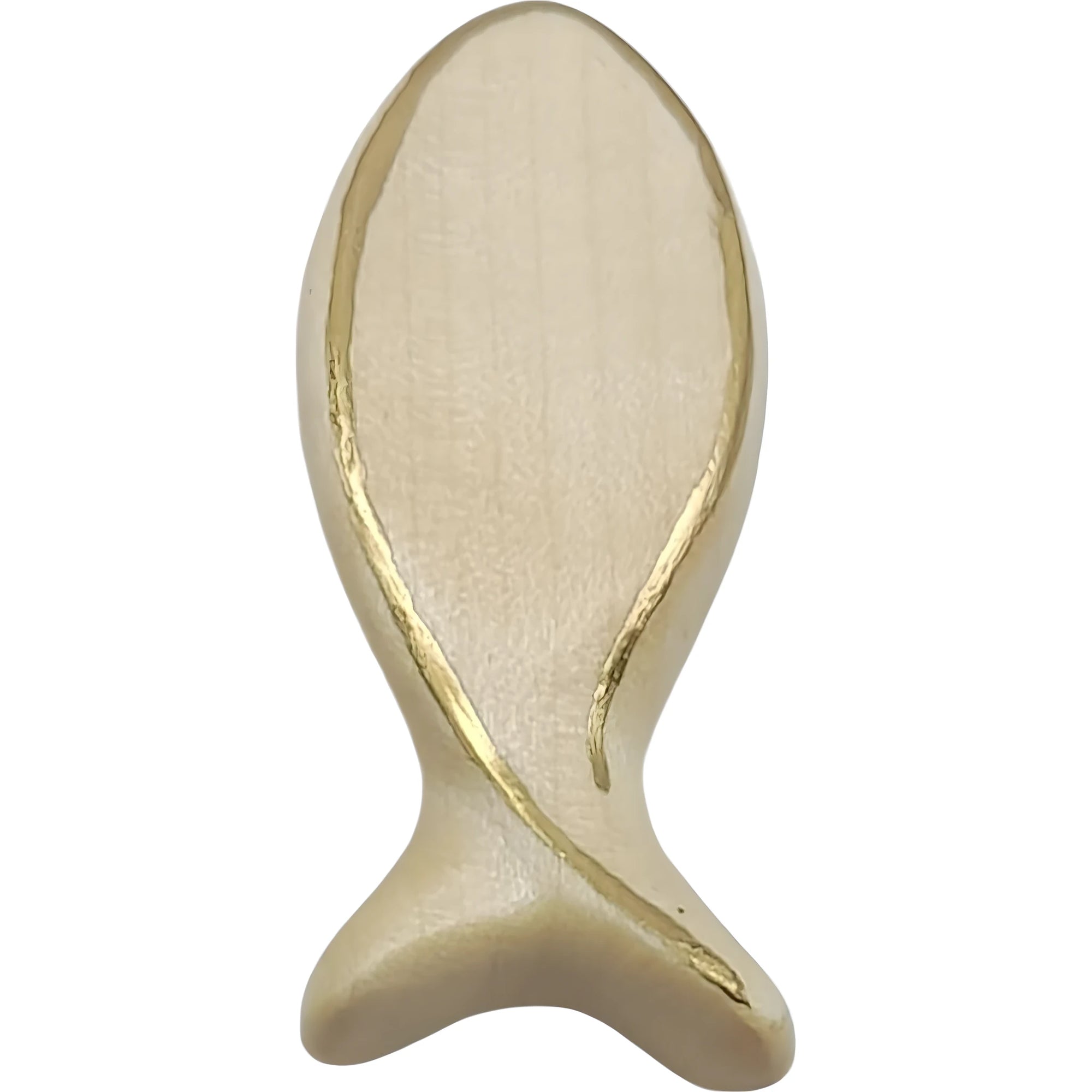 Sculpture Artisanale en Forme de Poisson Ichthys en Bois d'Érable