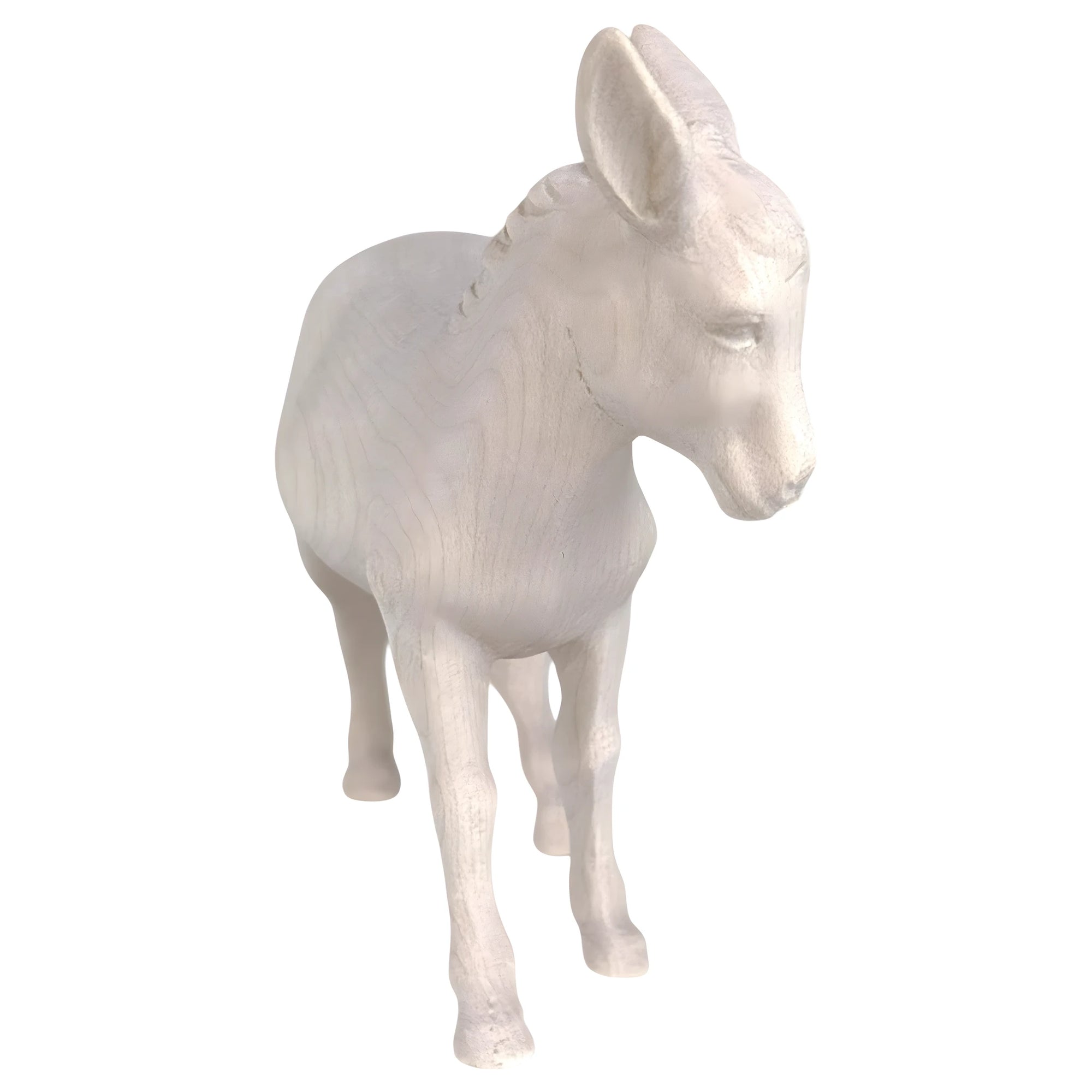 Maple Wood Donkey Sculpture, Val Gardena Colorful Craftsmanship