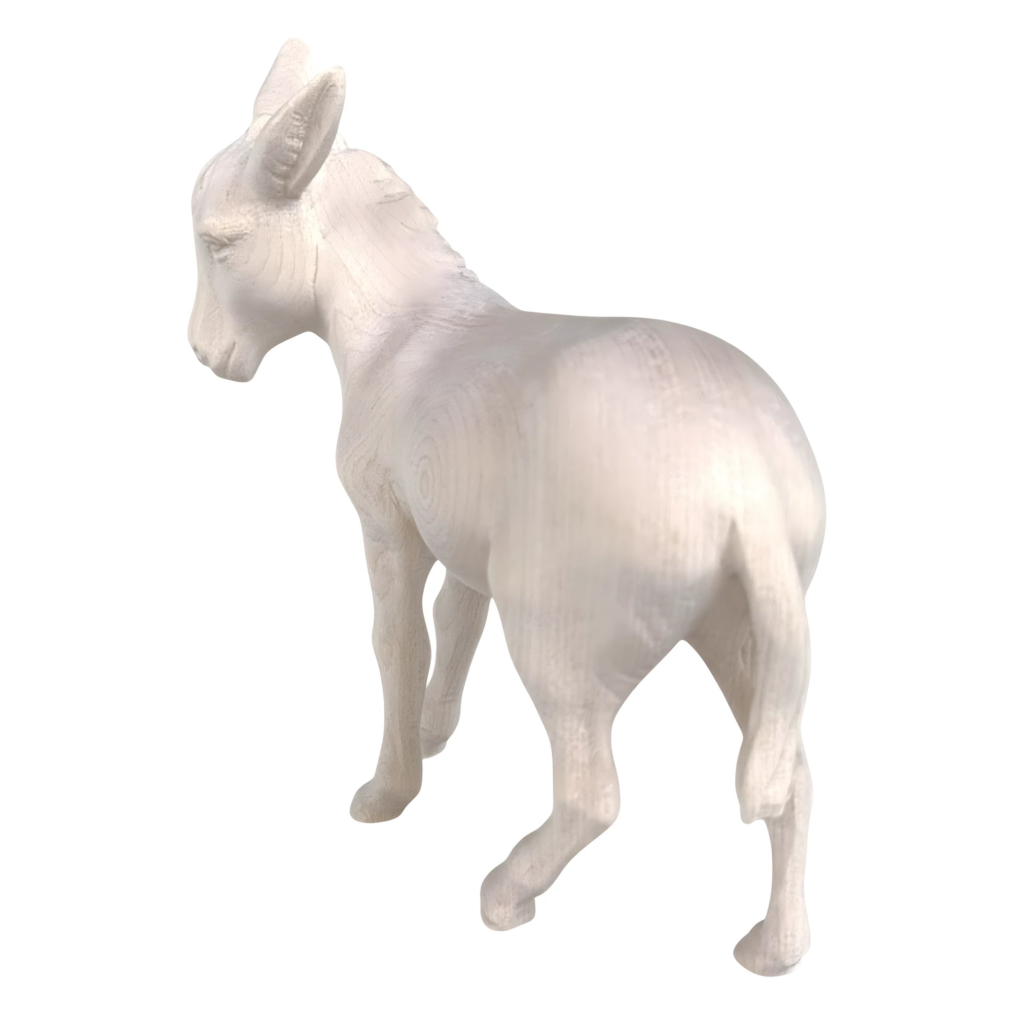 Maple Wood Donkey Sculpture, Val Gardena Colorful Craftsmanship