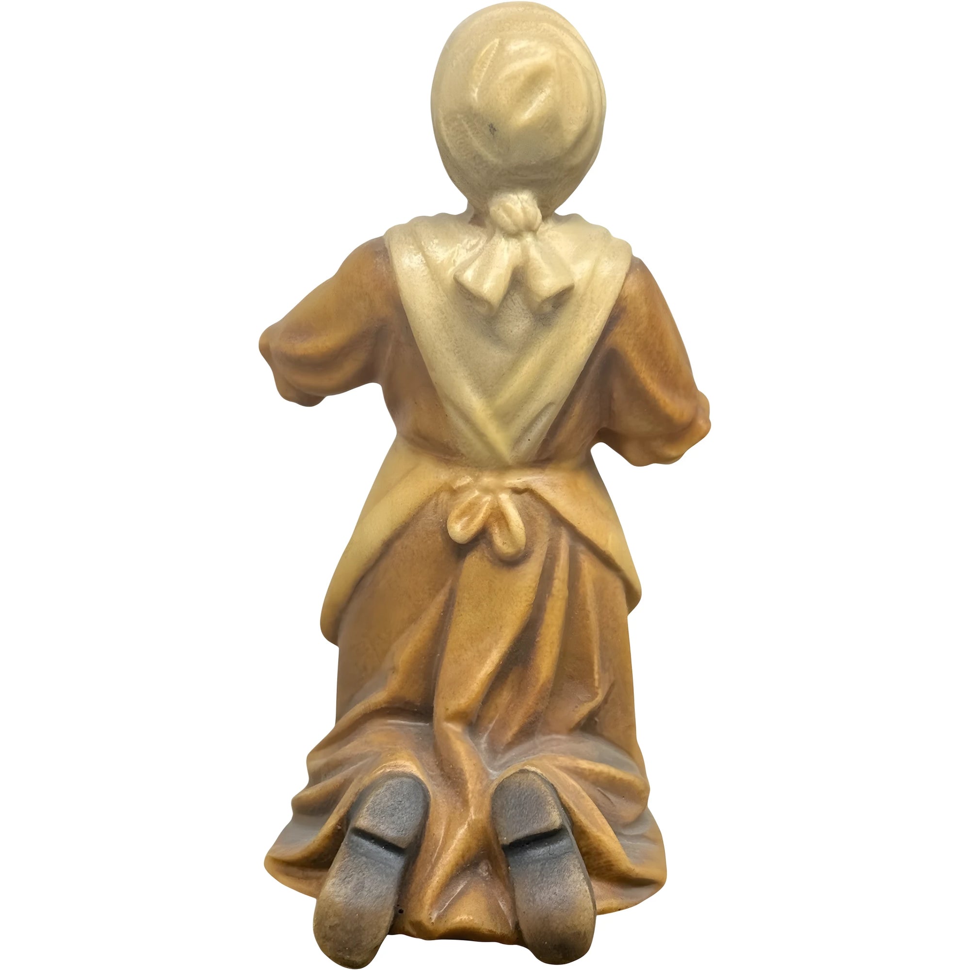 Scultura Bernardetta Inginocchiata, Legno Intagliato a Mano Val Gardena