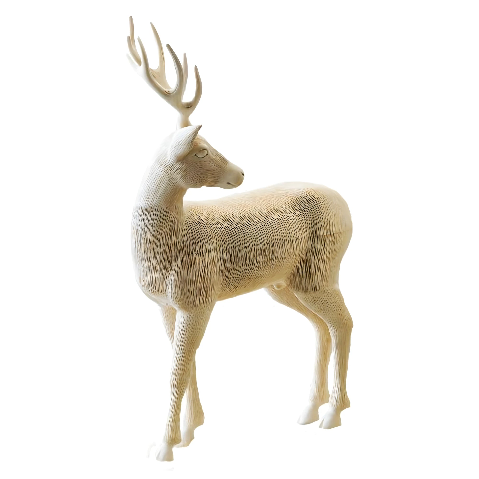 Scultura Cervo in Legno di Tiglio - Capolavoro di Artigianato Val Gardena