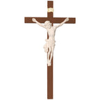 Scultura Crocifisso Cristo Sofferente in Legno d'Acero e Tiglio Val Gardena